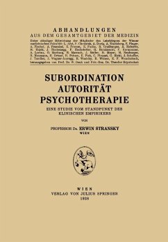 Subordination Autorität Psychotherapie (eBook, PDF) - Stransky, Erwin