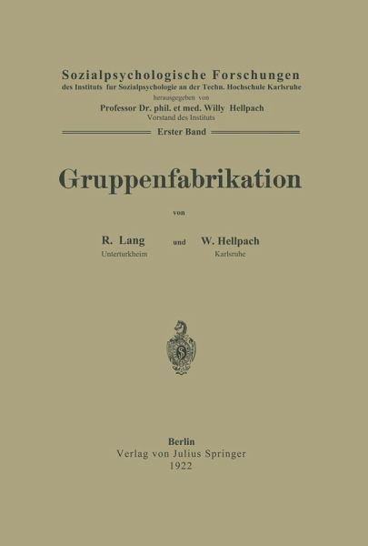 Gruppenfabrikation (eBook, PDF)