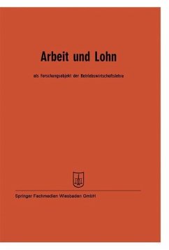 Cover Arbeit und Lohn als Forschungsobjekt der Betriebswirtschaftslehre (eBook, PDF)