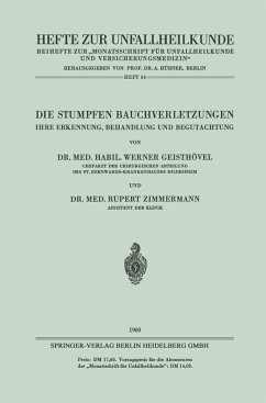 Die Stumpfen Bauchverletzungen (eBook, PDF) - Geisthövel, Werner; Zimmermann, Rupert