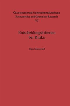 Entscheidungskriterien bei Risiko (eBook, PDF) - Schneeweiß, H.