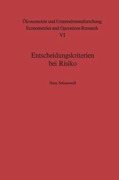 Entscheidungskriterien bei Risiko (eBook, PDF) Entscheidungskriterien bei Risiko (eBook, PDF)