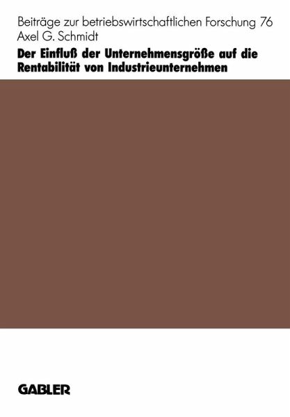 Der Einfluß der Unternehmensgröße auf die Rentabilität von Industrieunternehmen (eBook, PDF)