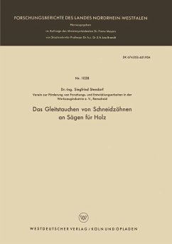 Cover Das Gleitstauchen von Schneidzähnen an Sägen für Holz (eBook, PDF)