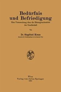Cover Bedürfnis und Befriedigung (eBook, PDF)