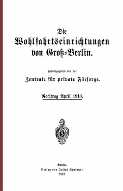 Cover Die Wohlfahrtseinrichtungen von Groß-Berlin (eBook, PDF)