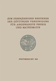 Zum Zehnjährigen Bestehen der Göttinger Vereinigung für Angewandte Physik und Mathematik (eBook, PDF)