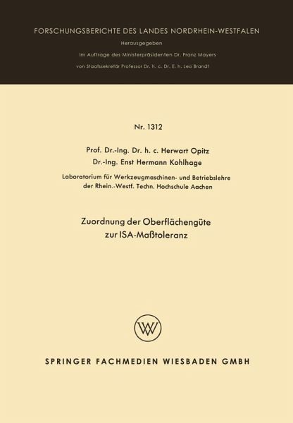 Zuordnung der Oberflächengüte zur ISA-Maßtoleranz (eBook, PDF) Zuordnung der Oberflächengüte zur ISA-Maßtoleranz (eBook, PDF)