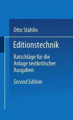 Editionstechnik (eBook, PDF) - Stählin, Otto