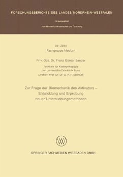 Cover Zur Frage der Biomechanik des Aktivators - Entwicklung und Erprobung neuer Untersuchungsmethoden (eBook, PDF)