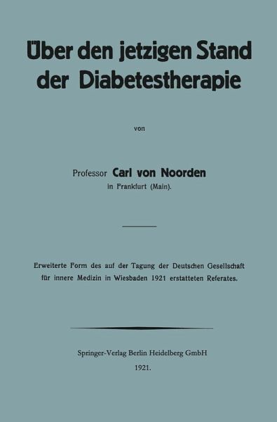 Über den jetzigen Stand der Diabetestherapie (eBook, PDF) Über den jetzigen Stand der Diabetestherapie (eBook, PDF)