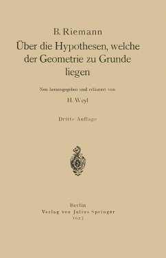 Über die Hypothesen, welche der Geometrie zu Grunde liegen (eBook, PDF) - Riemann, B.