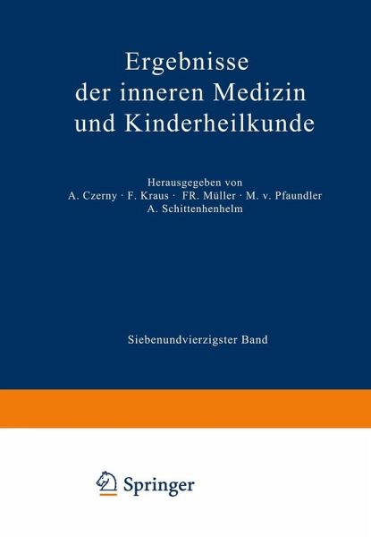 Ergebnisse der Inneren Medizin und Kinderheilkunde (eBook, PDF)