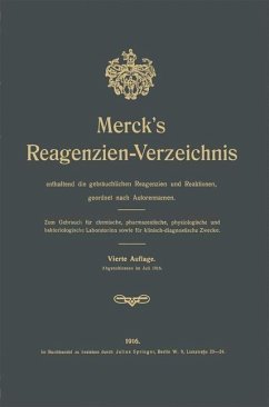 Merck's Reagenzien-Verzeichnis enthaltend die gebräuchlichen Reagenzien und Reaktionen, geordnet nach Autorennamen (eBook, PDF) - Merck, E.