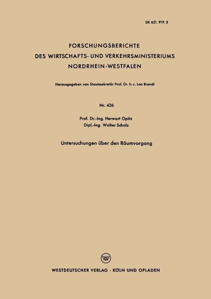 Untersuchungen über den Räumvorgang (eBook, PDF)