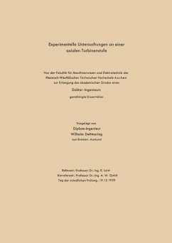 Experimentelle Untersuchungen an einer axialen Turbinenstufe (eBook, PDF) - Dettmering, Wilhelm