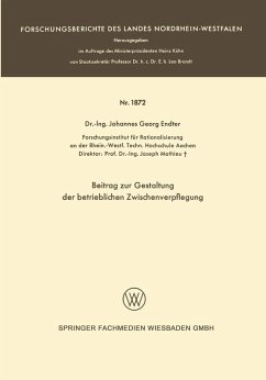 Beitrag zur Gestaltung der betrieblichen Zwischenverpflegung (eBook, PDF) - Endter, Johannes-Georg
