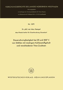 Cover Dauerschwingfestigkeit bei 20 und 500°C von Stählen mit niedrigem Kohlenstoffgehalt und verschiedenen Titan-Zusätzen (eBook, PDF)