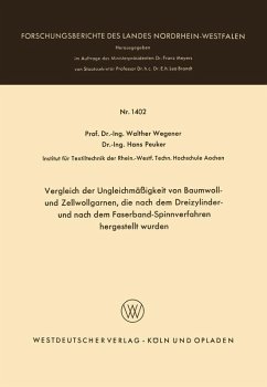Vergleich der Ungleichmäßigkeit von Baumwoll- und Zellwollgarnen, die nach dem Dreizylinder- und nach dem Faserband-Spinnverfahren hergestellt wurden (eBook, PDF) - Wegener, Walther