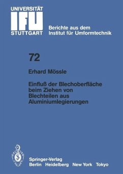 Einfluß der Blechoberfläche beim Ziehen von Blechteilen aus Aluminiumlegierungen (eBook, PDF) - Mössle, E.