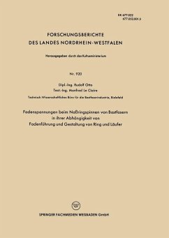 Cover Fadenspannungen beim Naßringspinnen von Bastfasern in ihrer Abhängigkeit von Fadenführung und Gestaltung von Ring und Läufer (eBook, PDF)