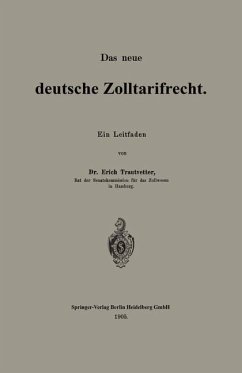 Das neue deutsche Zolltarifrecht (eBook, PDF) - Trautvetter, Erich