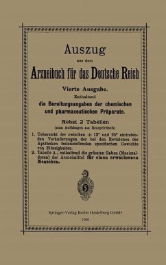 Auszug aus dem Arzneibuch für das Deutsche Reich (eBook, PDF) - Verlag Von Julius Springer, Berlin
