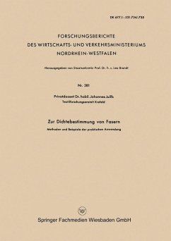 Cover Zur Dichtebestimmung von Fasern (eBook, PDF)