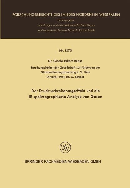 Der Druckverbreiterungseffekt und die IR-spektrographische Analyse von Gasen (eBook, PDF) Der Druckverbreiterungseffekt und die IR-spektrographische Analyse von Gasen (eBook, PDF)