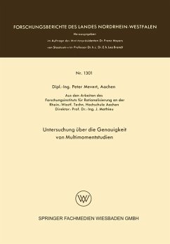 Untersuchung über die Genauigkeit von Multimomentstudien (eBook, PDF) Cover Untersuchung über die Genauigkeit von Multimomentstudien (eBook, PDF)
