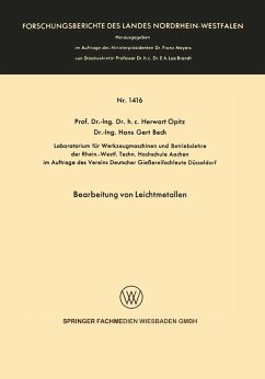 Bearbeitung von Leichtmetallen (eBook, PDF) - Opitz, Herwart