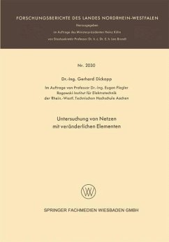 Untersuchung von Netzen mit veränderlichen Elementen (eBook, PDF) - Dickopp, Gerhard