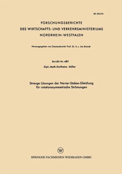 Strenge Lösungen der Navier-Stokes-Gleichung für rotationssymmetrische Strömungen (eBook, PDF) - Müller, Karlheinz