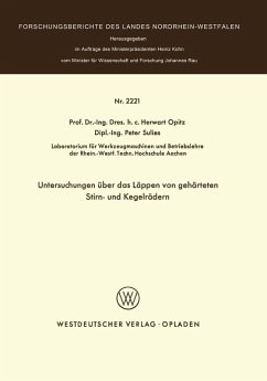 Untersuchungen über das Läppen von gehärteten Stirn- und Kegelrädern (eBook, PDF) - Opitz, Herwart
