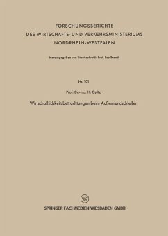 Wirtschaftlichkeitsbetrachtungen beim Außenrundschleifen (eBook, PDF) - Opitz, Herwart