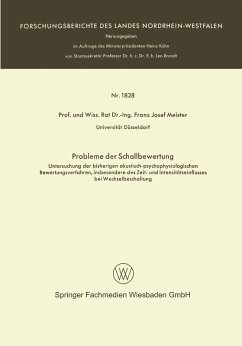 Cover Probleme der Schallbewertung (eBook, PDF)