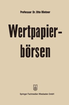 Wertpapierbörsen (eBook, PDF) - Hintner, Otto
