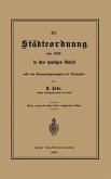 Die Städteordnung von 1853 in ihrer heutigen Gestalt nebst dem Kommunalabgabengesetz und Nebengesetzen (eBook, PDF)