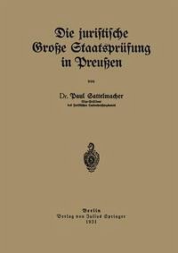 Cover Die juristische Große Staatsprüfung in Preußen (eBook, PDF)