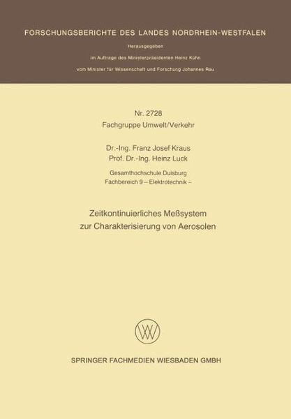 Zeitkontinuierliches Meßsystem zur Charakterisierung von Aerosolen (eBook, PDF)