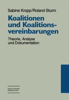 Koalitionen und Koalitionsvereinbarungen (eBook, PDF) - Kropp, Sabine; Sturm, Roland