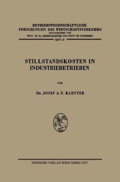 Stillstandskosten in Industriebetrieben (eBook, PDF)