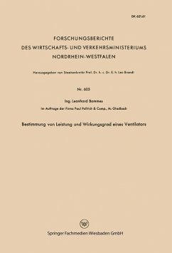 Bestimmung von Leistung und Wirkungsgrad eines Ventilators (eBook, PDF) - Bommes, Leonhard