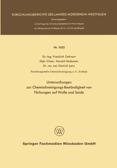 Cover Untersuchungen zur Chemischreinigungs-Beständigkeit von Färbungen auf Wolle und Seide (eBook, PDF)