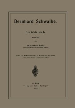 Cover Bernhard Schwalbe. Gedächtnisrede (eBook, PDF)