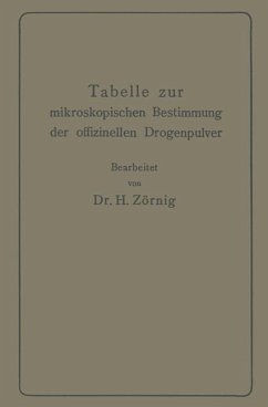 Tabelle zur mikroskopischen Bestimmung der offizinellen Drogenpulver (eBook, PDF) - Zörnig, Heinrich