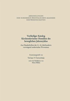 Cover Vorläufiger Katalog Kirchenslavischer Homilien des beweglichen Jahreszyklus (eBook, PDF)