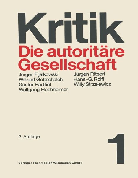 Die autoritäre Gesellschaft (eBook, PDF)
