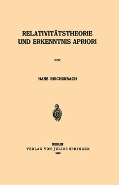 Relativitätstheorie und Erkenntnis Apriori (eBook, PDF) - Reichenbach, Hans