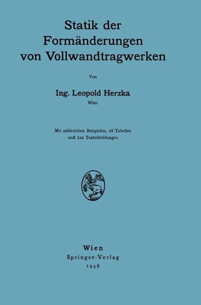 Statik der Formänderungen von Vollwandtragwerken (eBook, PDF)